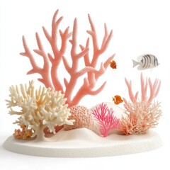 Obraz premium Vibrant coral reefs with colorful marine life in tropical waters.