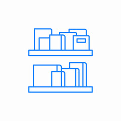 bookshelf stack books icon sign vector