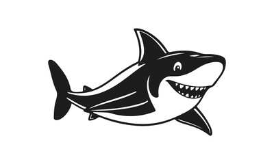 Aggressive shark illustration, cartoon predator, ocean animal design, dangerous sea creature	
