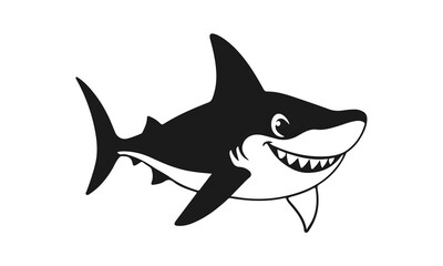 Aggressive shark illustration, cartoon predator, ocean animal design, dangerous sea creature	