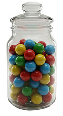 Illustration Jar Full Of Colorful Gumballs Sweet Treats In Transparent Glass