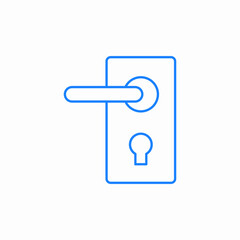 door handle lock icon sign vector
