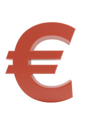 Fototapeta premium Illustration of 3D Red Euro Symbol Currency on Isolated Background