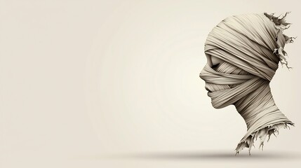 Profile of a shrouded figure