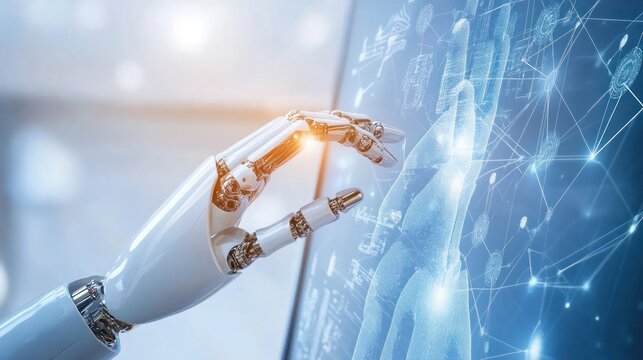 Robotic arm examining medical scan