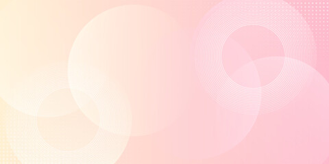 Abstract hafltone background. Minimalist banner background, pastel colorful, pink and yellow gradations. Circle effect style geometric, Modern circle lines pattern.