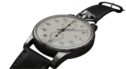 Isolated Transparent Background of Classic Wristwatch Time Accessory