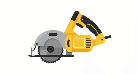 Fototapeta premium Electric circular saw designed for cutting wood in construction and DIY projects