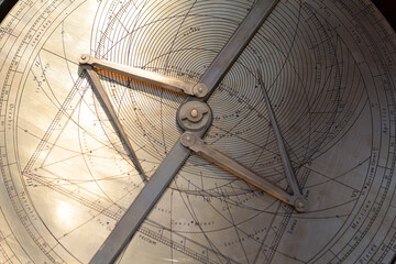 Retro astrolabe close-up