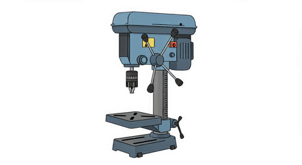 Fototapeta premium Vertical drill press used for precision drilling in a workshop setting