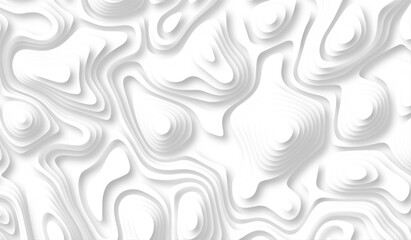 Abstract white paper cut background with lines. Background of the topographic map. White wave paper curved reliefs abstract background. topography line map. Vintage outdoors style. 