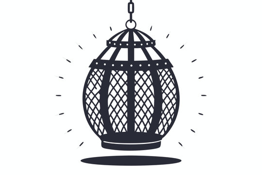 recommend clip art: Decorative Hanging Lamp Illustration, Silhouette Oriental Lantern, Minimalist Light Icon