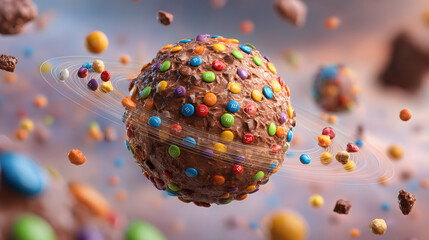 3d Chocolate Candy Planet Covered