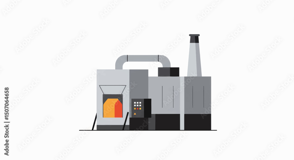 Poster industrial machinery setup for efficient processing in a modern factory environment