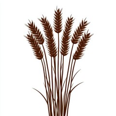 Fototapeta premium A stylized illustration of wheat stalks on a white background.