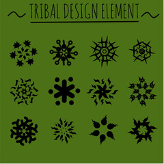 Tribal Set Vector Icon Design Element