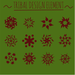 Tribal Set Vector Icon Design Element