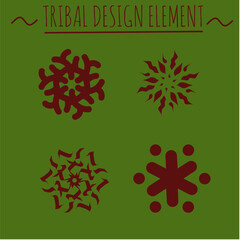 Tribal Set Vector Icon Design Element