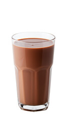 Isolated Transparent Background Photo of Glass of Chocolate Milk Drink