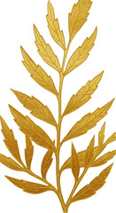 Illustration of Gold Glitter Leaf Branch for Luxury Decoration Design