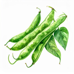 Watercolor painting of ripe squash, patty pan isolated on white. Tasty and healthy vegetable.