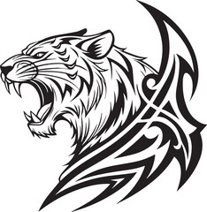 Obraz premium A black & white tiger vector