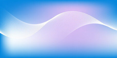 Abstract blue gradient background with shining lines waves. Minimalist background for banner, poster, cover, brochure, flyer, website