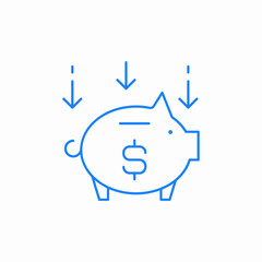 piggy bank deposit icon sign vector