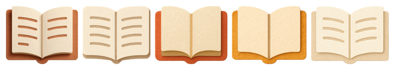 PNG Colorful open books illustration, element set on transparent background
