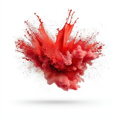 Vibrant red splash resembling a dynamic heart shape.