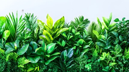 Vibrant Green Leaves and Lush Foliage Creating a Natural Wall of Vegetation