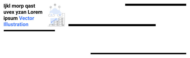 Fototapeta premium Cloud storage data visualized with a bar graph and cloud icon. Ideal for analytics, innovation, growth, technology, SaaS, startups, simple landing page