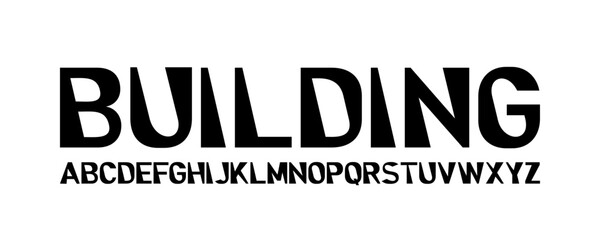 Building geometric vector font with bold uppercase letters