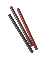 Bright twist up eye pencils isolated on white