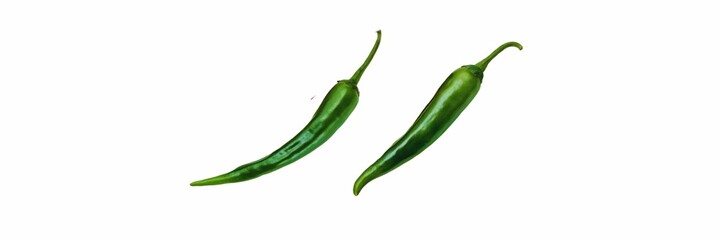 Set of Green hot  chilli, green chili pepper