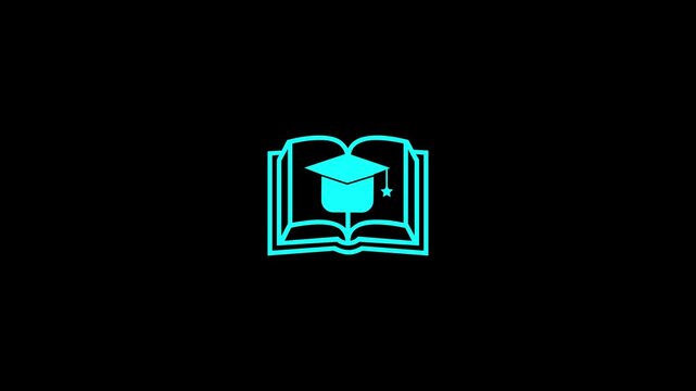 education outline icon. Graduation hat icon, Graduation cap vector icon for education apps and web.4k video