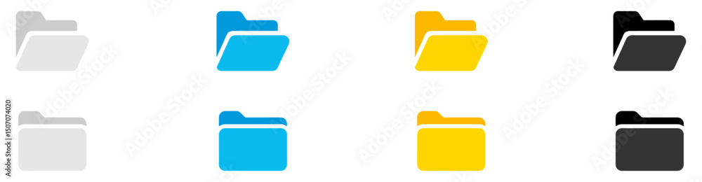 Aufkleber folders icon collection. documents in folders. file folder vector icon set. vector illustration.