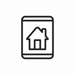 Mobile house property app icon vector sign