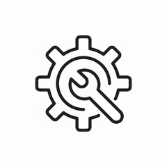 Wrench gear repair service icon vector sign