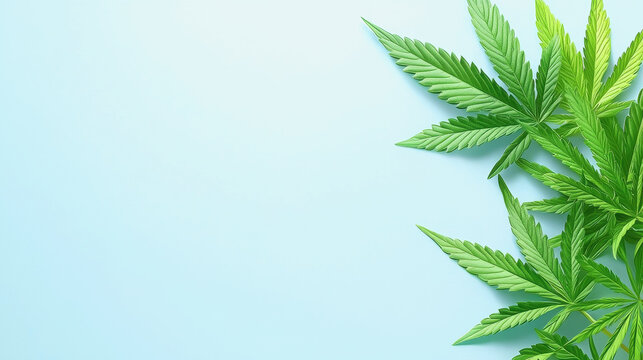 Fototapeta Lush green plant with vibrant leaves against a soft background for nature and wellness themes in illustrative design