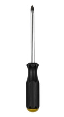 Obraz premium Isolated Transparent Screwdriver Tool with Black Handle Repair Equipment