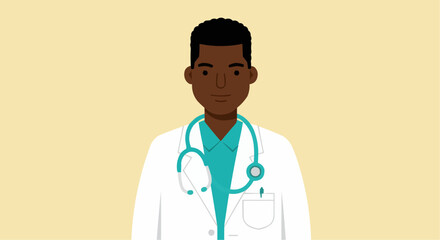 Fototapeta premium illustration of a black male doctor