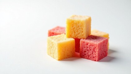 White background, multiple refined sugar cubes , product, sugar