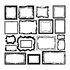 Collection of decorative picture frames vector design elements for artwork and photos silhouette