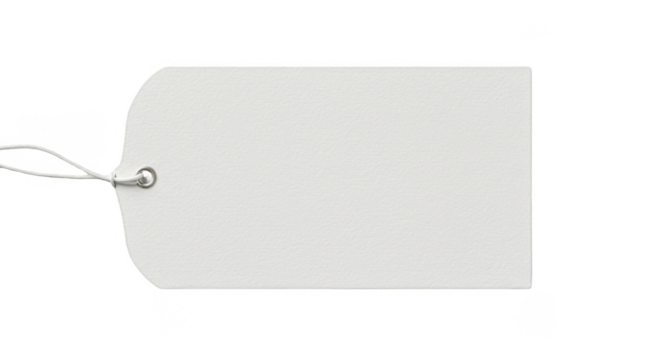 Isolated White Tag Label Blank Paper Card Shape On Transparent Background - Powered by Adobe
