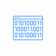 binary code display icon sign vector