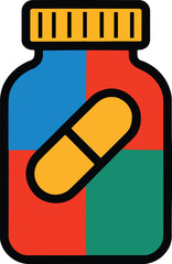 Medicine Bottle Illustration on White Background  Vector Art