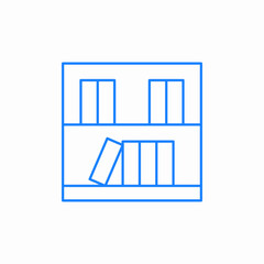 bookshelf with books icon sign vector