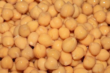 Boiled wet chickpeas ready as an ingredient for cooking