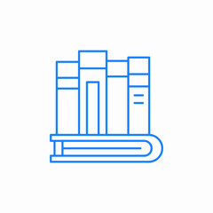 stacked books shelf icon sign vector